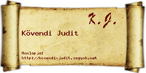 Kövendi Judit névjegykártya